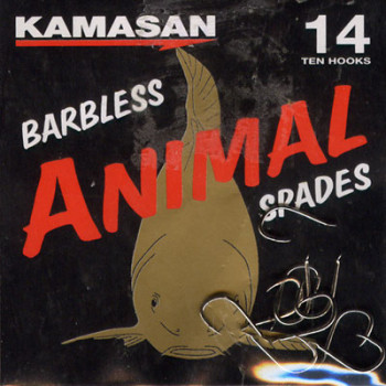 Kamasan Animal Barbless Spade End Hooks Size 14