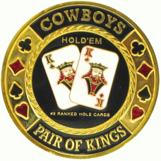 39mm stylish brass coin Poker Card Guards, Cowboys Card Guard