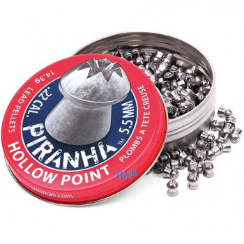 Crosman Premier Piranha Hollow point .22 calibre 5.5mm 14.39 Grains tin of 400