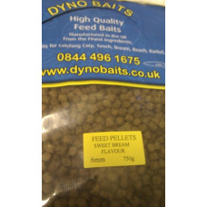 SWEET BREAM FLAVOUR FEEDER PELLETS ( 6mm ) ( DYNO BAITS ) 750g bag