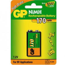 GP 9v RECHARGEABLE 170 MAH BATTERIE