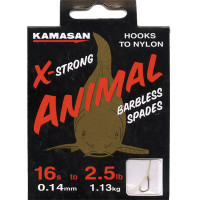 Kamasan Animal X Strong, Barbless Spade Hooks to Nylon LIGHT size 16 hook to 2.5lb line