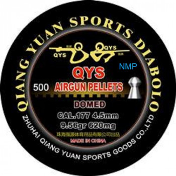 QYS FT Domed Airgun pellets .177 calibre 4.50mm 9.56 grains Metal Tin of 500 Heavy