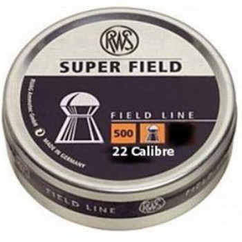 RWS SUPER FIELD Dome Head .22 calibre air gun pellets 15.90 Grains tin of 500, 5.52mm