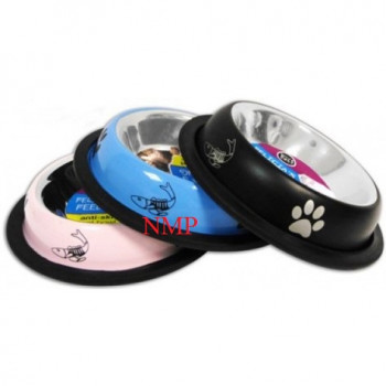 S/S CAT BOWL 8oz Paw Printed Anti-Skid