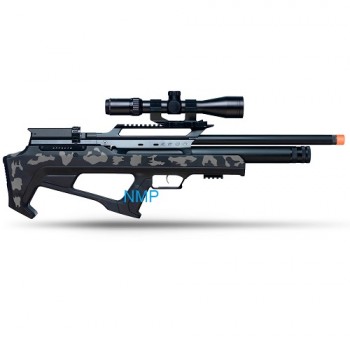 EFFECTO Zeon PCP Bullpup Lever Action Air Rifle Regulated threaded Grey Camo Synthetic Stock .22 calibre