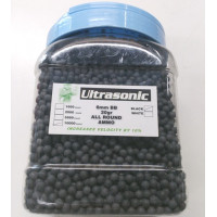 10,000 x 6mm Ultrasonic 20g Black Sniper Airsoft BB Gun Pellets in Tub with handle